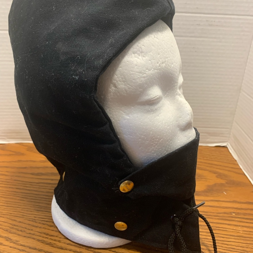 Carhartt Adult Duck Quilt hood Black with Red lining workwear one size Made USA - Picture 4 of 8
